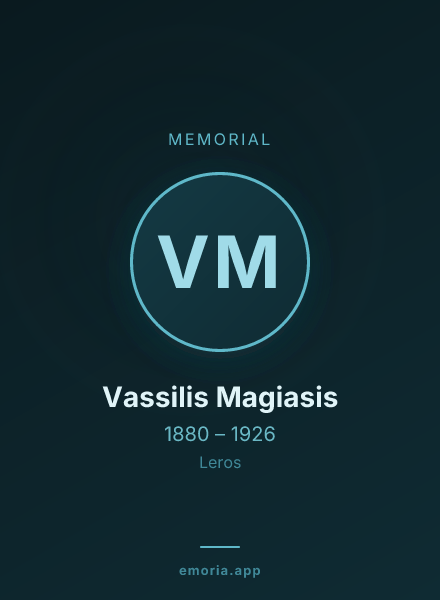 Memorial portrait of Vassilis Magiasis