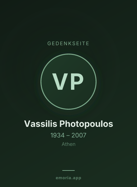 Gedenkportrait von Vassilis Photopoulos