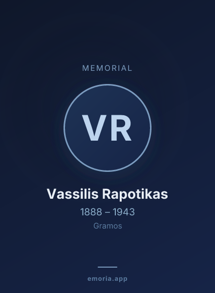 Memorial portrait of Vassilis Rapotikas
