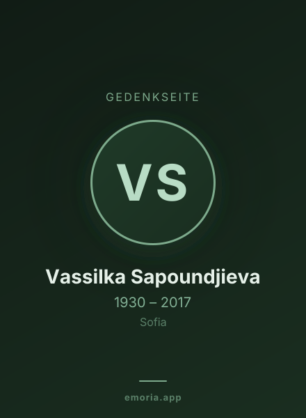 Gedenkportrait von Vassilka Sapoundjieva