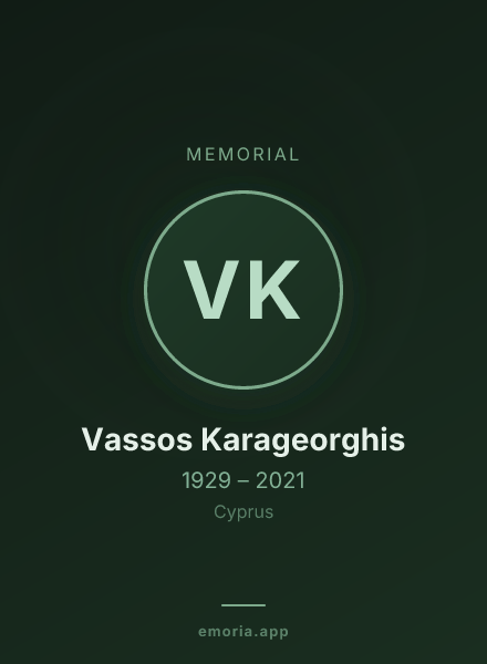 Memorial portrait of Vassos Karageorghis