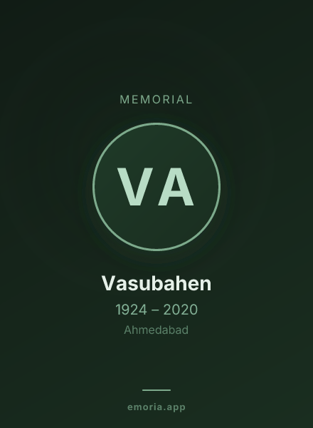 Memorial portrait of Vasubahen