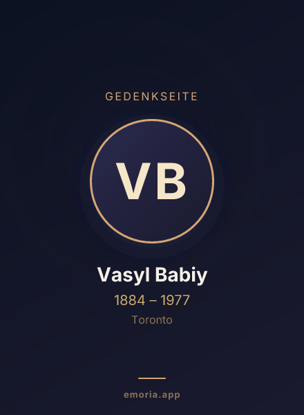 Gedenkportrait von Vasyl Babiy