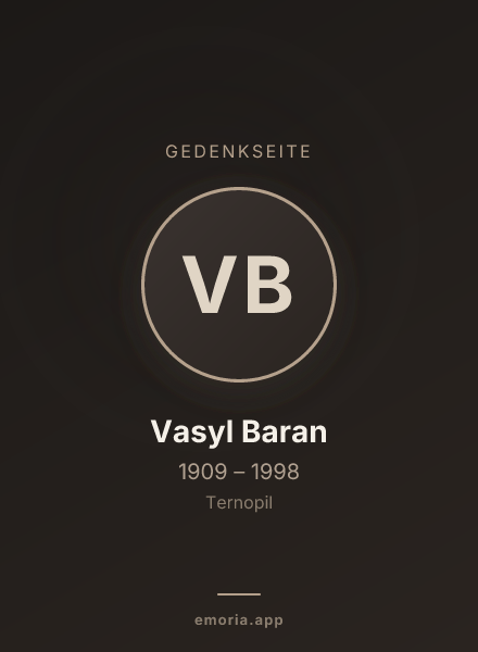 Gedenkportrait von Vasyl Baran