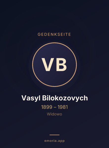 Gedenkportrait von Vasyl Bilokozovych