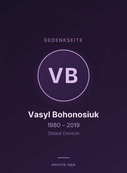 Gedenkportrait von Vasyl Bohonosiuk