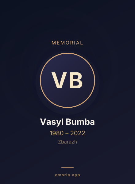 Memorial portrait of Vasyl Bumba