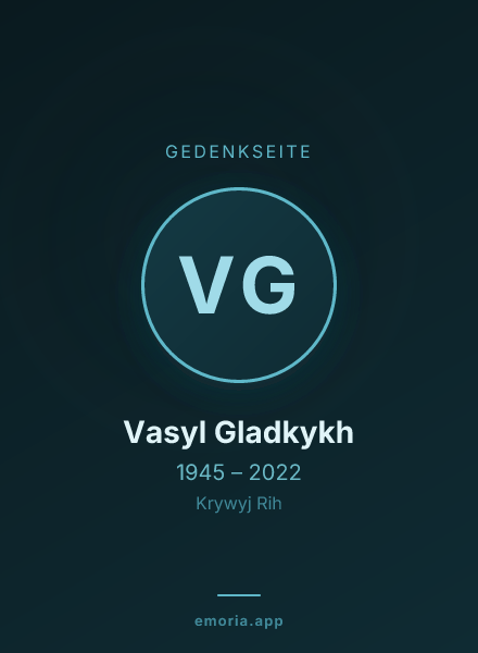Gedenkportrait von Vasyl Gladkykh