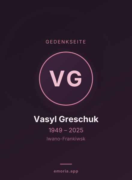 Gedenkportrait von Vasyl Greschuk