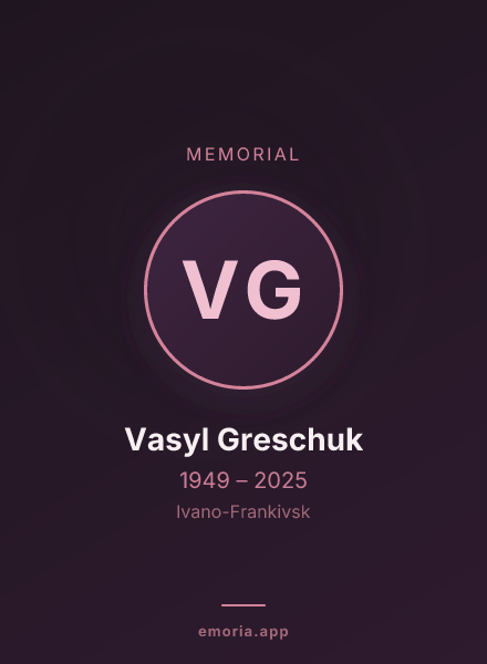 Memorial portrait of Vasyl Greschuk