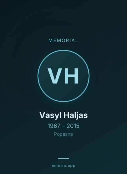 Memorial portrait of Vasyl Haljas