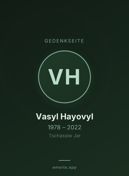 Gedenkportrait von Vasyl HayovyI