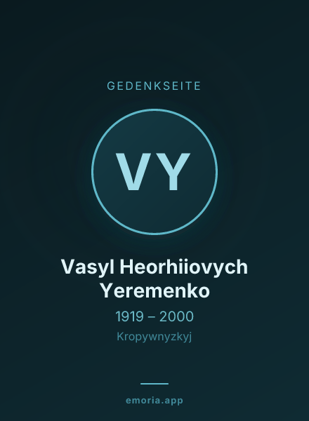 Gedenkportrait von Vasyl Heorhiiovych Yeremenko