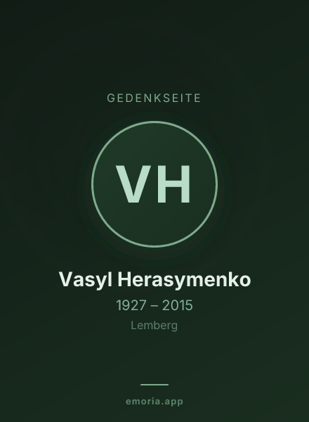 Gedenkportrait von Vasyl Herasymenko