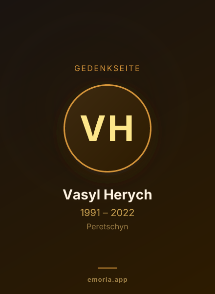 Gedenkportrait von Vasyl Herych