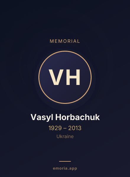 Memorial portrait of Vasyl Horbachuk