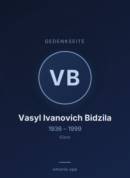 Gedenkportrait von Vasyl Ivanovich Bidzila