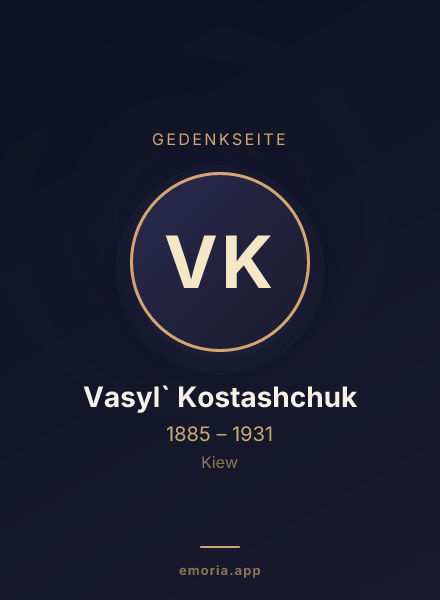 Gedenkportrait von Vasyl` Kostashchuk