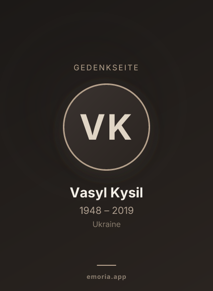 Gedenkportrait von Vasyl Kysil