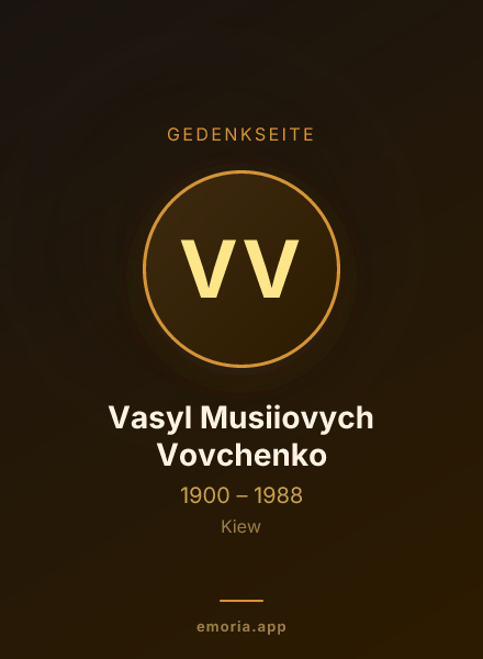 Gedenkportrait von Vasyl Musiiovych Vovchenko
