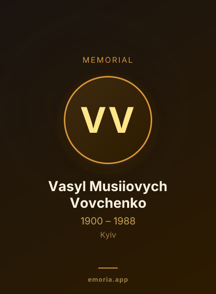 Memorial portrait of Vasyl Musiiovych Vovchenko