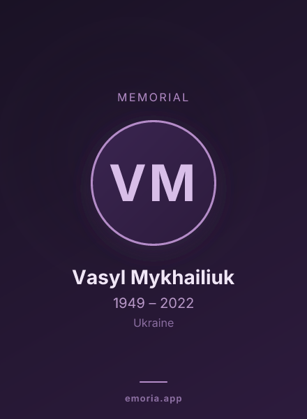 Memorial portrait of Vasyl Mykhailiuk