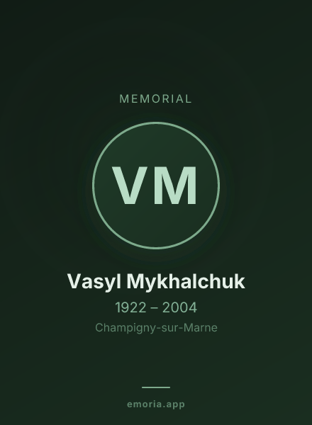 Memorial portrait of Vasyl Mykhalchuk