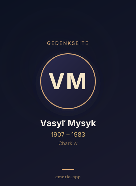 Gedenkportrait von Vasylʹ Mysyk
