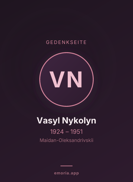 Gedenkportrait von Vasyl Nykolyn