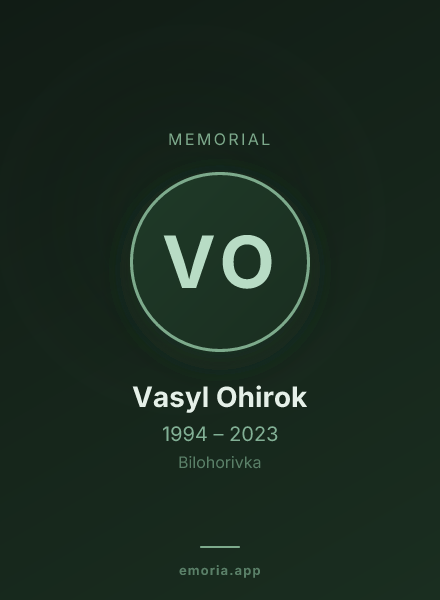 Memorial portrait of Vasyl Ohirok