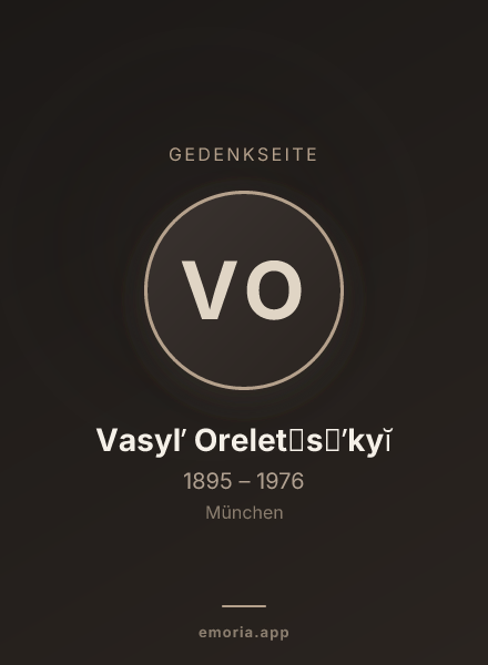 Gedenkportrait von Vasylʹ Orelet︠s︡ʹkyĭ