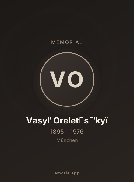 Memorial portrait of Vasylʹ Orelet︠s︡ʹkyĭ