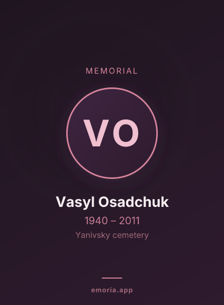 Memorial portrait of Vasyl Osadchuk