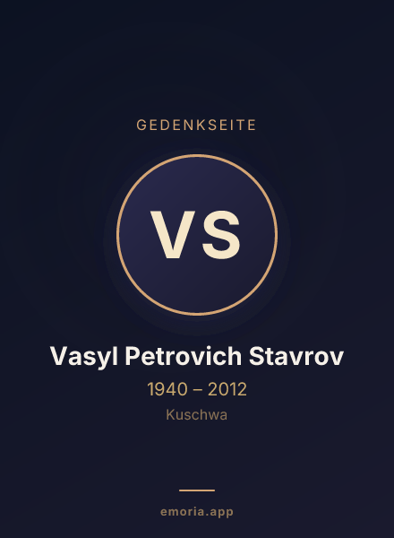 Gedenkportrait von Vasyl Petrovich Stavrov