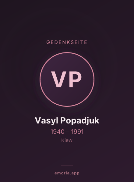 Gedenkportrait von Vasyl Popadjuk
