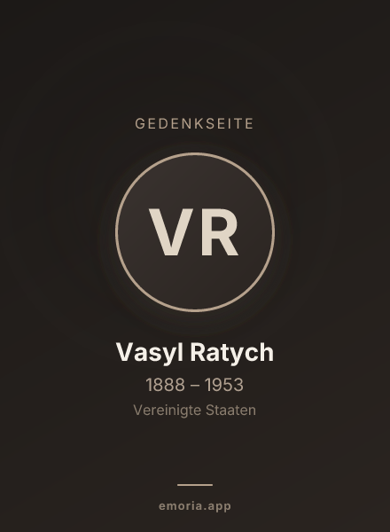 Gedenkportrait von Vasyl Ratych