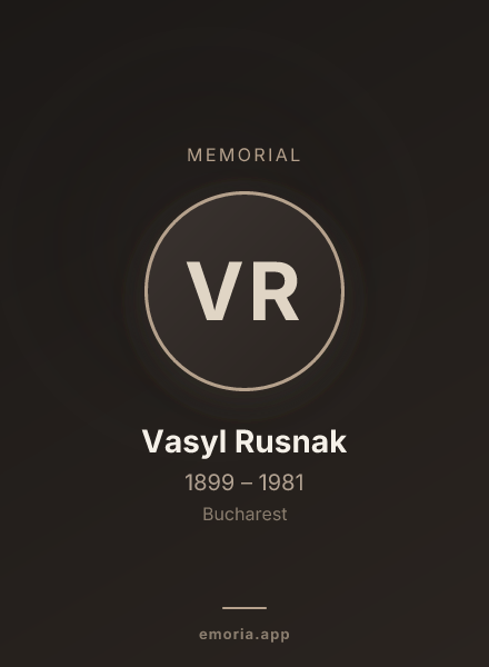Memorial portrait of Vasyl Rusnak