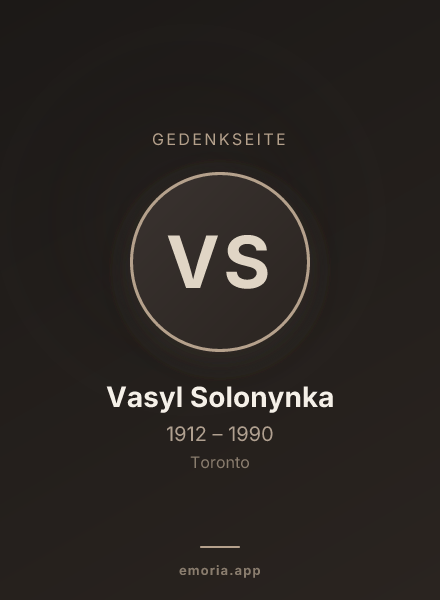 Gedenkportrait von Vasyl Solonynka