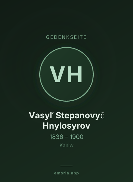 Gedenkportrait von Vasylʹ Stepanovyč Hnylosyrov