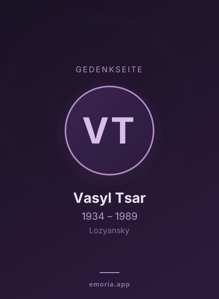 Gedenkportrait von Vasyl Tsar