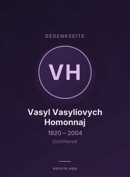 Gedenkportrait von Vasyl Vasylíovych Homonnaj