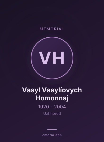Memorial portrait of Vasyl Vasylíovych Homonnaj