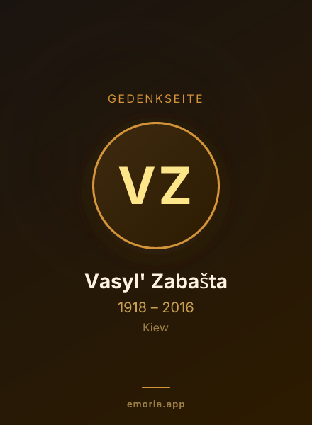 Gedenkportrait von Vasyl' Zabašta