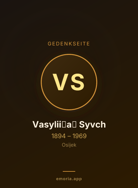 Gedenkportrait von Vasylii︠a︡ Syvch