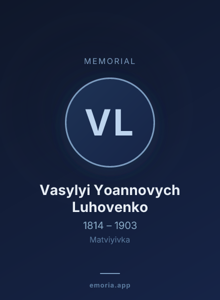 Memorial portrait of Vasylyi Yoannovych Luhovenko