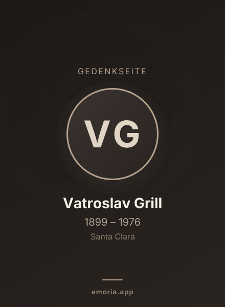 Gedenkportrait von Vatroslav Grill