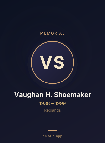 Memorial portrait of Vaughan H. Shoemaker