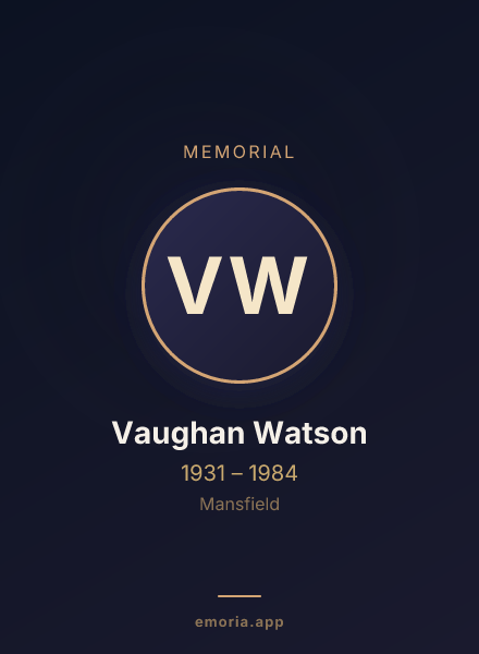 Memorial portrait of Vaughan Watson