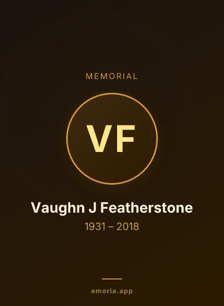 Memorial portrait of Vaughn J Featherstone