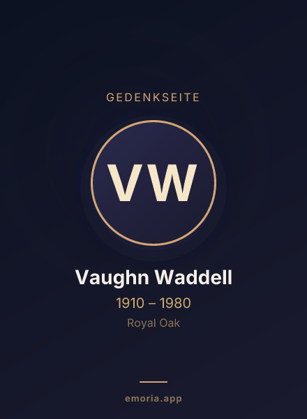 Gedenkportrait von Vaughn Waddell